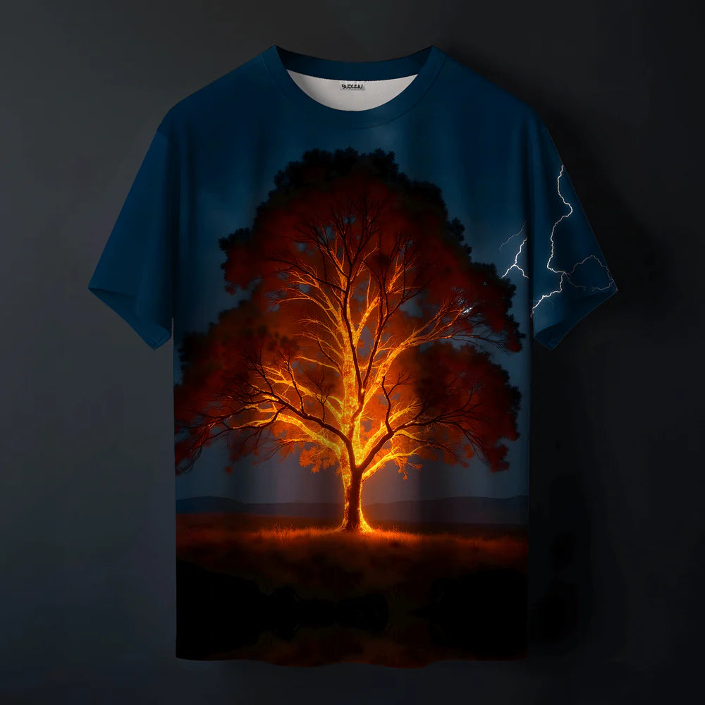 Urbanshirts Jungle Flames Printed Tee for Bold and Fiery Streetwear Style